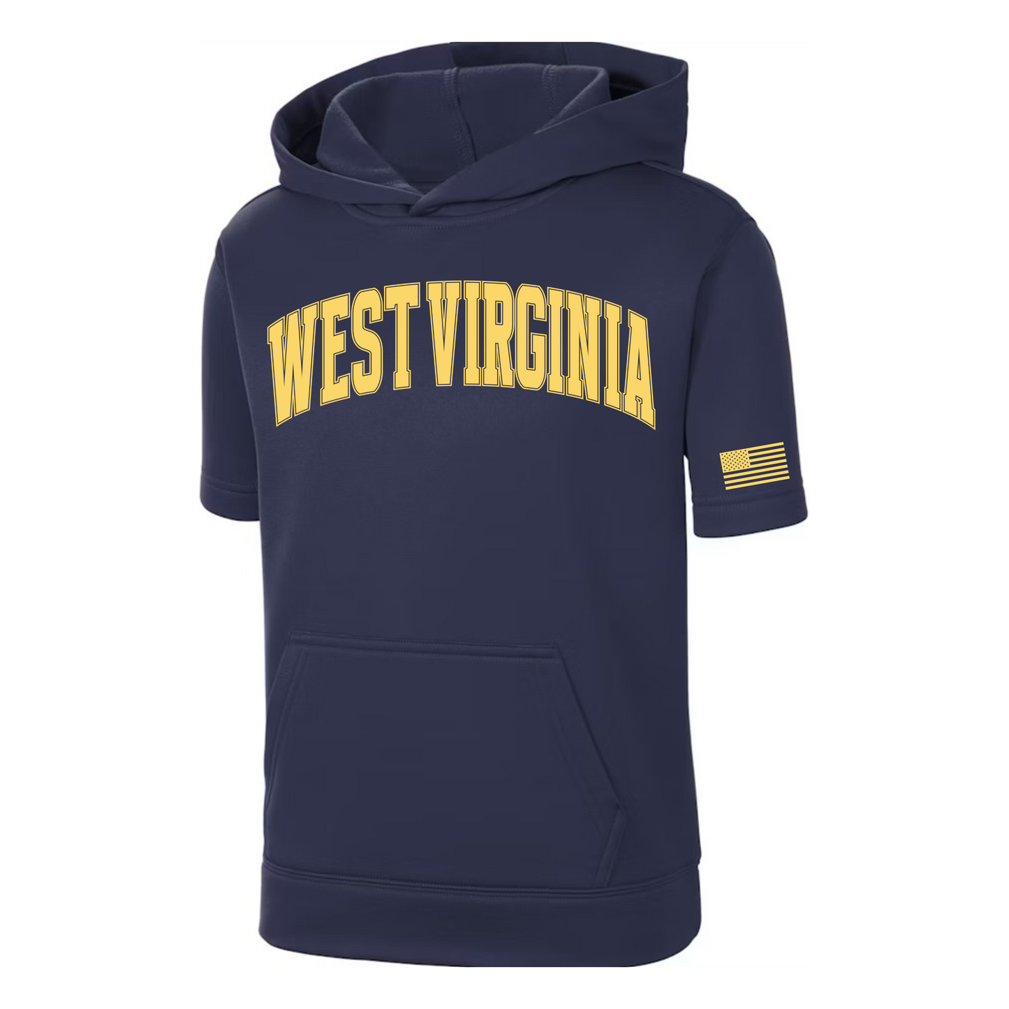 Navy Short Sleeve Hooded Pullover | Youth