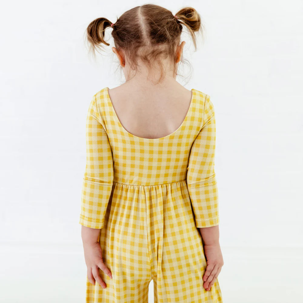 Bamboo Mustard Leggy Romper