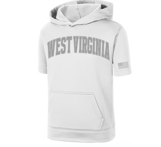 White Short Sleeve Hooded Pullover | Youth