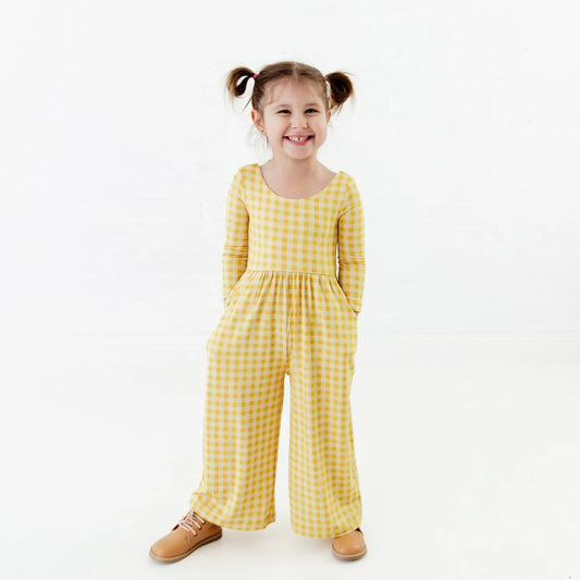 Bamboo Mustard Leggy Romper