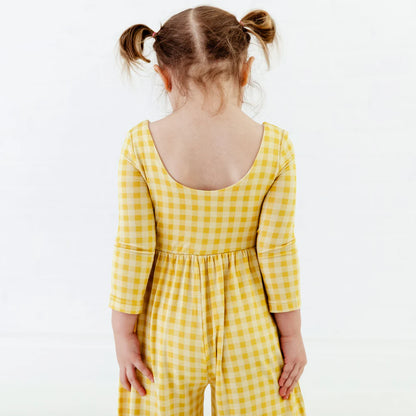 Bamboo Mustard Leggy Romper
