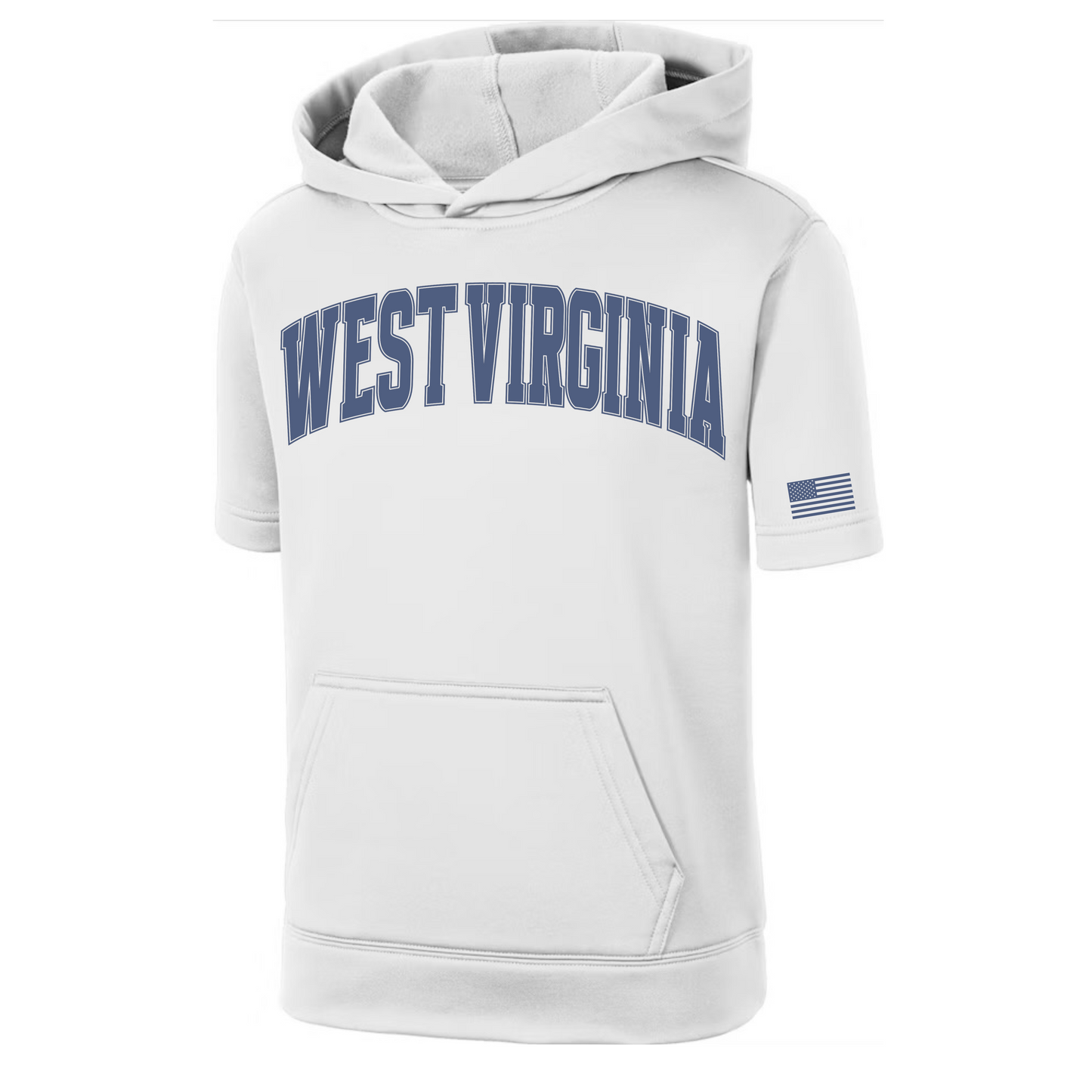White Short Sleeve Hooded Pullover | Youth