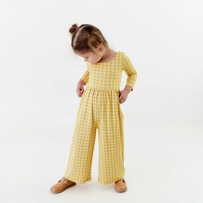 Bamboo Mustard Leggy Romper
