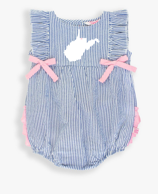 Pink West Virginia Ruffle Romper | Baby