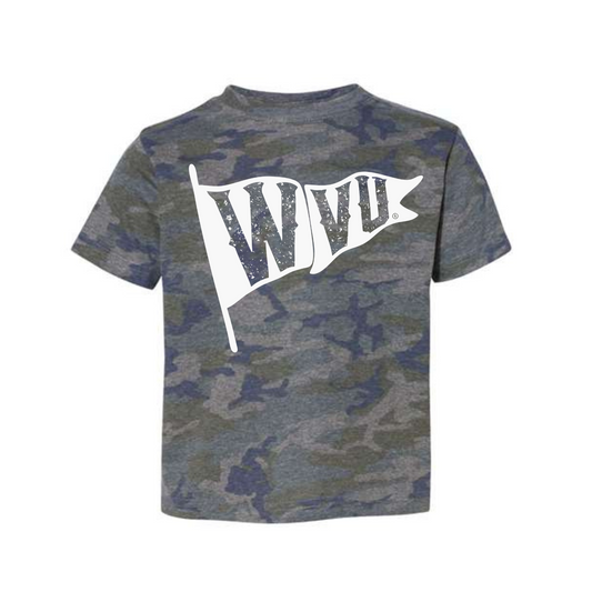 Camo WVU Pennant | Kids and Adults Tee
