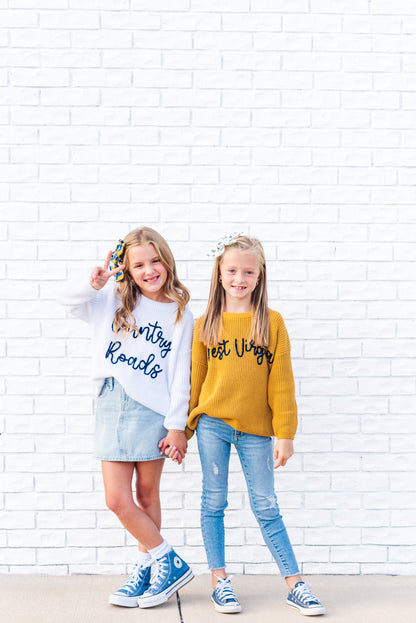 Country Roads Embroidered Sweater | Kids and Adults