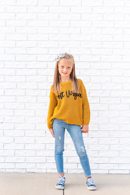 West Virginia Embroidered Sweater | Kids and Adults